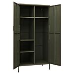 Vidaxl Wardrobe Olive Green 90x50x180 Cm Steel