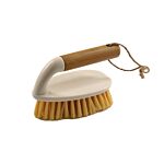 Cream Scrubbing Brush With Bamboo Wooden Handle