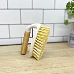 Cream Scrubbing Brush With Bamboo Wooden Handle