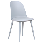 Set Of 2 Dining Chairs Light Blue Synthetic Padded Seat Kitchen Seats Modern Minimalist Living Room Beliani