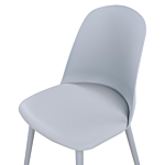 Set Of 2 Dining Chairs Light Blue Synthetic Padded Seat Kitchen Seats Modern Minimalist Living Room Beliani