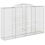 Vidaxl Arched Gabion Baskets 2 Pcs 300x50x180/200 Cm Galvanised Iron