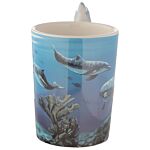 Ceramic Sealife Printed Mug With Dolphin Handle