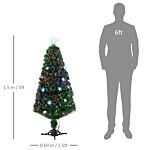 Homcom 5ft Prelit Artificial Christmas Tree Fiber Optic Led Light Holiday Home Xmas Decoration Tree With Foldable Feet, Green