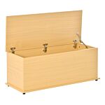 Homcom Wooden Storage Trunk Clothes Toy Chest Bench Seat Ottoman Bedding Blanket Trunk Container With Lid - Burlywood