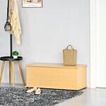 Homcom Wooden Storage Trunk Clothes Toy Chest Bench Seat Ottoman Bedding Blanket Trunk Container With Lid - Burlywood