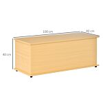 Homcom Wooden Storage Trunk Clothes Toy Chest Bench Seat Ottoman Bedding Blanket Trunk Container With Lid - Burlywood