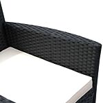 Outsunny 2 Seater Rattan Campanion Chair Wicker Loveseat Outdoor Patio Armchair With Drink Table Garden Furniture - Black