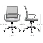 Vinsetto Ergonomic Desk Chair Mesh Office Chair With Adjustable Height Armrest And 360° Swivel Castor Wheels Grey