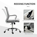 Vinsetto Ergonomic Desk Chair Mesh Office Chair With Adjustable Height Armrest And 360° Swivel Castor Wheels Grey