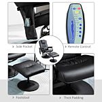 Homcom Manual Sofa Reclining Armchair Pu Leather Massage Recliner Chair And Ottoman, Black