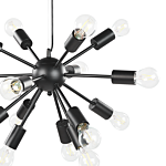 Pendant Lamp Black Metal115 Cm 15-lightbulb Fixture Exposed Ambient Lighting Beliani