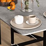 Homcom Drop Leaf Table, Folding Dining Table With Metal Frame, Rolling Kitchen Dining Table For Small Spaces, 120cm, Grey