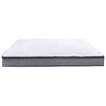 Pocket Spring Mattress White With Grey Fabric Super King Size 6ft Medium Firm Beliani