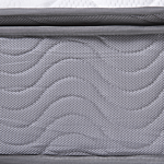 Pocket Spring Mattress White With Grey Fabric Super King Size 6ft Medium Firm Beliani