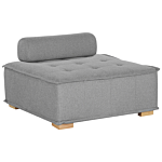 1-seat Section Grey Polyester Solid Wood Legs Tufted Seat Removable Cushion Cover Beliani