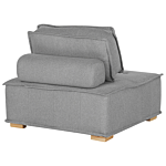 1-seat Section Grey Polyester Solid Wood Legs Tufted Seat Removable Cushion Cover Beliani