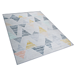 Area Rug Carpet Multicolour Polyester Fabric Geometric Distressed Pattern Rectangular 160 X 230 Cm Beliani