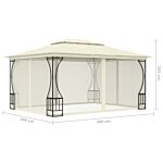 Vidaxl Gazebo With Nets 300x400x265 Cm Cream