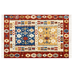 Kilim Area Rug Multicolour Wool 200 X 300 Cm Hand Woven Flat Weave Oriental Pattern With Tassels Traditional Living Room Bedroom Beliani