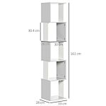 Homcom Modern 5-tier Bookshelf, Freestanding Bookcase Storage Shelving For Living Room Home Office Study, Light Grey