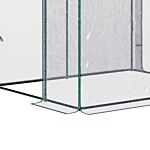 Outsunny Walk-in Greenhouse Lean To Wall Tunnel Greenhouse With Zippered Roll Up Door Pvc Cover Sloping Top, 143 X 118 X 212 Cm
