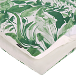 Duvet Cover And Pillowcase Set Green And White Cotton Blend 135 X 200 Cm Leaf Print Modern Boho Bedroom Beliani