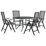 Vidaxl Reclining Garden Chair Set 5 Pcs Anthracite Powder-coated Steel