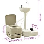 Vidaxl Portable Camping Toilet And Handwash Stand Set With Water Tank