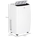 Homcom 14,000 Btu Mobile Air Conditioner For Room Up To 40m², With Dehumidifier, Sleep Mode, 24h Timer On/off, Wheels