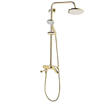 Mixer Shower Set Brass With Rain Function Gloss Finish Glamour Modern Beliani