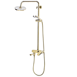 Mixer Shower Set Brass With Rain Function Gloss Finish Glamour Modern Beliani