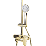 Mixer Shower Set Brass With Rain Function Gloss Finish Glamour Modern Beliani