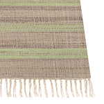 Area Rug Beige And Light Green Jute 160 X 230 Cm Rectangular With Tassels Striped Pattern Handwoven Boho Style Hallway Beliani