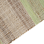 Area Rug Beige And Light Green Jute 160 X 230 Cm Rectangular With Tassels Striped Pattern Handwoven Boho Style Hallway Beliani