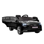 Homcom 12v Audi E-tron Licensed Ride On Car, Two Motors Battery Powered Toy With Remote Control, Lights, Music, Horn, Black