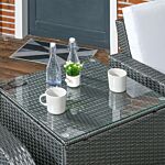 Outsunny 7 Seater Outdoor Rattan Garden Furniture Sets With Wicker Sofa, Reclining Armchair And Glass Table, Grey