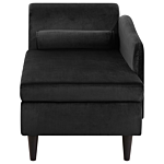 Chaise Lounge Black Velvet Upholstery With Storage Left Hand With Bolster Beliani