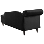 Chaise Lounge Black Velvet Upholstery With Storage Left Hand With Bolster Beliani