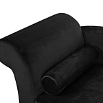 Chaise Lounge Black Velvet Upholstery With Storage Left Hand With Bolster Beliani