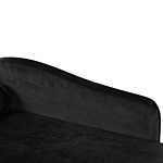 Chaise Lounge Black Velvet Upholstery With Storage Left Hand With Bolster Beliani