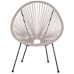 Bistro Set Light Grey Pe Rattan 3 Piece 2 Seater Modern Round Indoor Outdoor Beliani