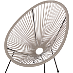 Bistro Set Light Grey Pe Rattan 3 Piece 2 Seater Modern Round Indoor Outdoor Beliani