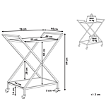 Kitchen Trolley Gold Metal Frame Mirrored Tops Glamour Bar Cart With Lockable Castors Beliani