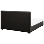 Eu Super King Size Bed Dark Grey Fabric 6ft Upholstered Frame Buttoned Headrest With Storage Drawers Beliani