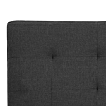 Eu Super King Size Bed Dark Grey Fabric 6ft Upholstered Frame Buttoned Headrest With Storage Drawers Beliani