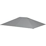 Outsunny 3 X 4m Gazebo Canopy Replacement Cover, Gazebo Roof Replacement (top Cover Only), Light Grey