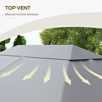 Outsunny 3 X 4m Gazebo Canopy Replacement Cover, Gazebo Roof Replacement (top Cover Only), Light Grey