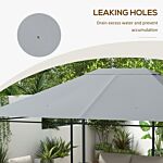 Outsunny 3 X 4m Gazebo Canopy Replacement Cover, Gazebo Roof Replacement (top Cover Only), Light Grey