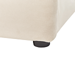 Ottoman Bed Light Beige Velvet Upholstery Eu King Size 5ft3 Tufted Headboard Storage Function Beliani